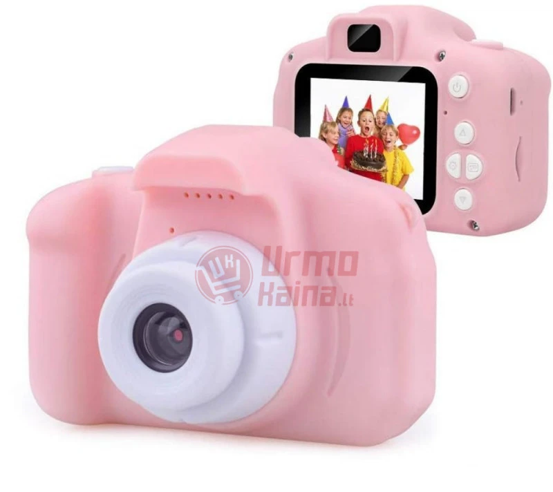 Vaikiškas fotoaparatas su ekranu Summer Vacation Q rožinis