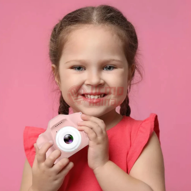 Vaikiškas fotoaparatas su ekranu Summer Vacation Q rožinis