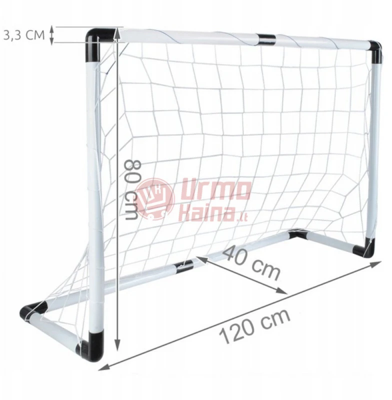 Vaikiški futbolo vartai + kamuolys ir pompa 120x40x80 cm FV01