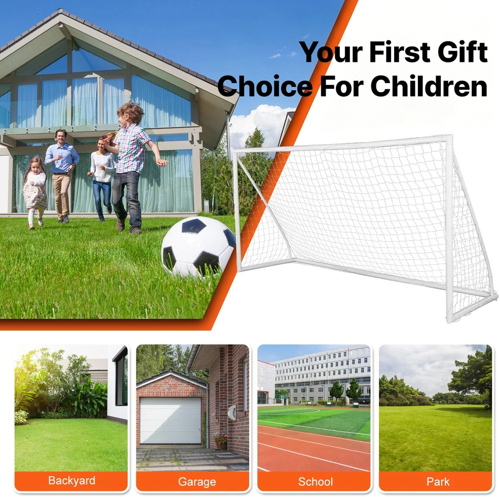 Vaikiški pop-up futbolo vartai 371x121.5x183 cm. nešiojami. PVC/PE karkaso. treniruotėms kieme ir sode