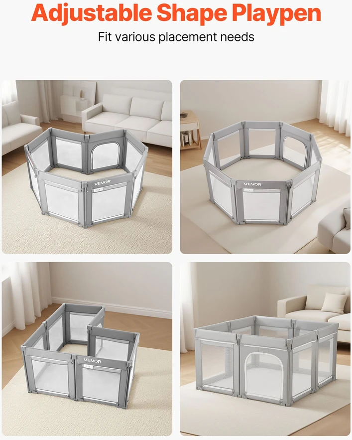 Vaikų žaidimų aptvaras 2000x1780mm sulankstomas vidui/lauke