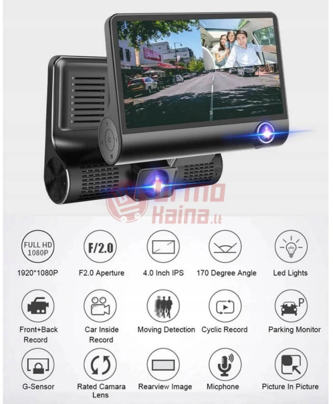 Vaizdo registratorius DVR MIRROR M55K