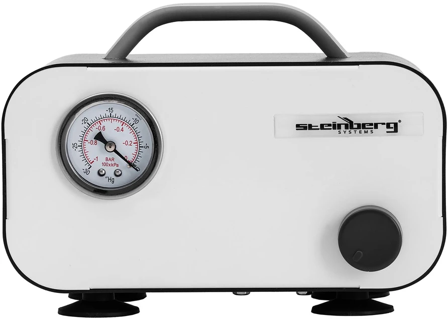 Vakuuminė pompa su manometru 15 l/min 30 W balta/juoda