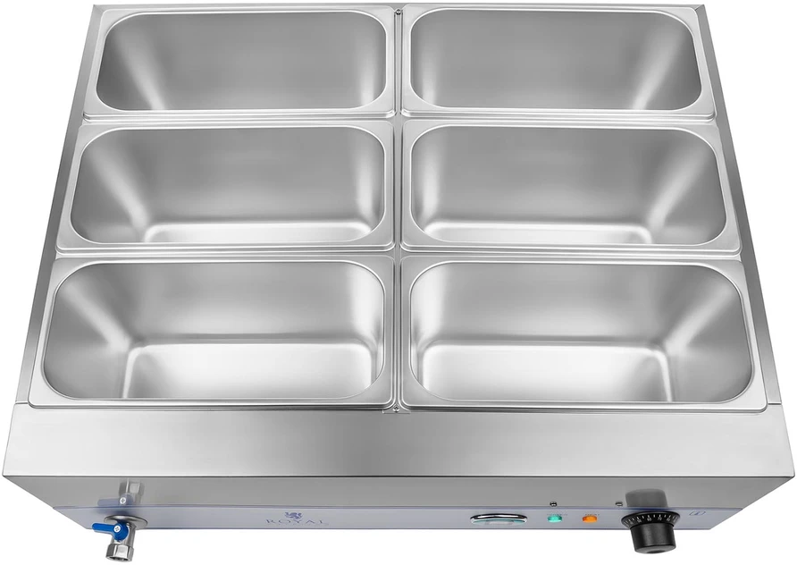 Vandens šildytuvas su kranu 6 x GN 1/3 2000W 230V. nerūdijantis plienas