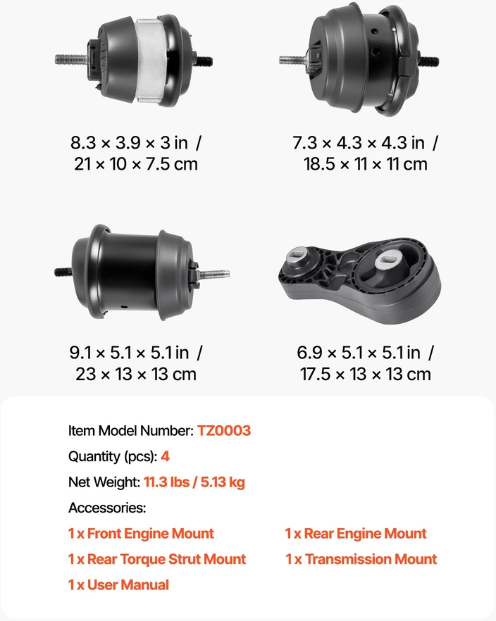 Variklio ir pavarų dėžės pakabos komplektas. 4 vnt.. Chevrolet Traverse 3.6L 2009-2017