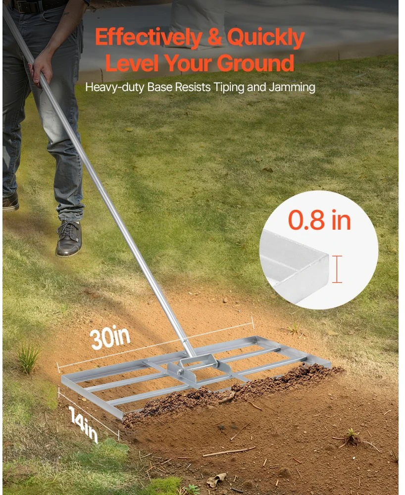Vejos lyginimo grėblys rankena 2130 mm pagrindo plokštė 254 x 1219 mm