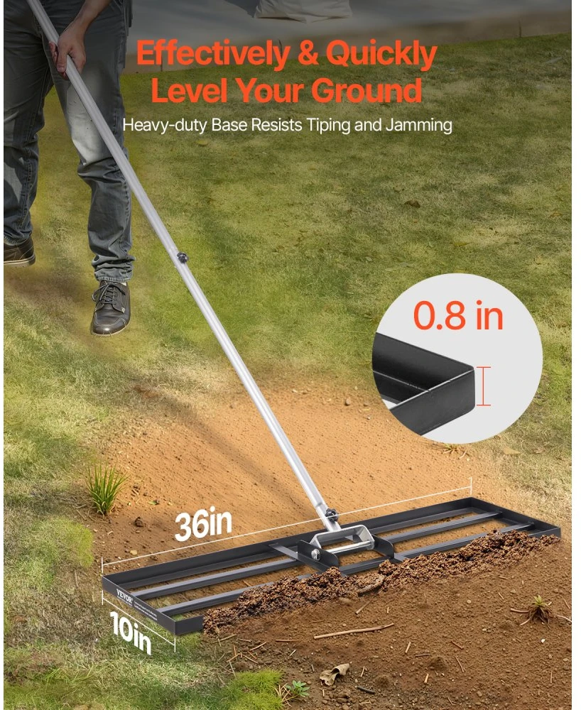 Vejos lyginimo grėblys rankena 2130 mm pagrindo plokštė 254 x 914 mm