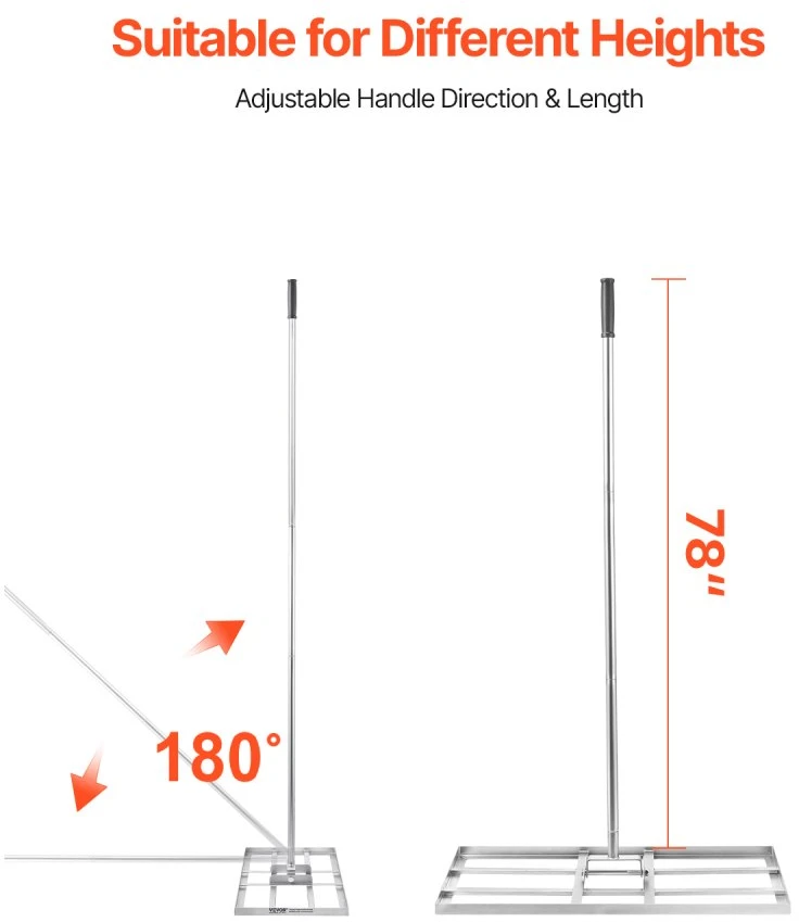 Vejos lyginimo grėblys rankena 2130 mm pagrindo plokštė 254 x 1219 mm