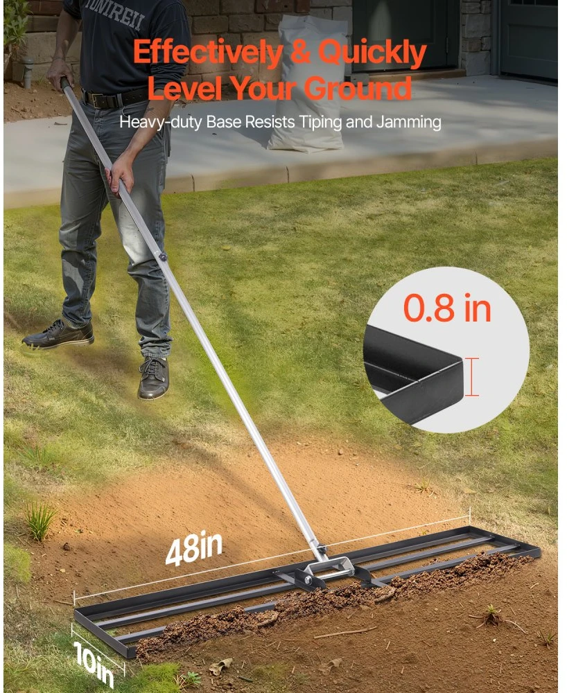 Vejos lyginimo grėblys rankena 2130 mm pagrindo plokštė 254 x 1219 mm
