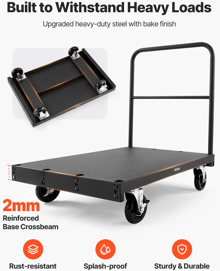 Vežimėlis gipso kartono plokštėms. keliamoji galia 816 kg. plieno su 12.5 mm pasukamais ratukais. platforma 91.4 x 61 cm