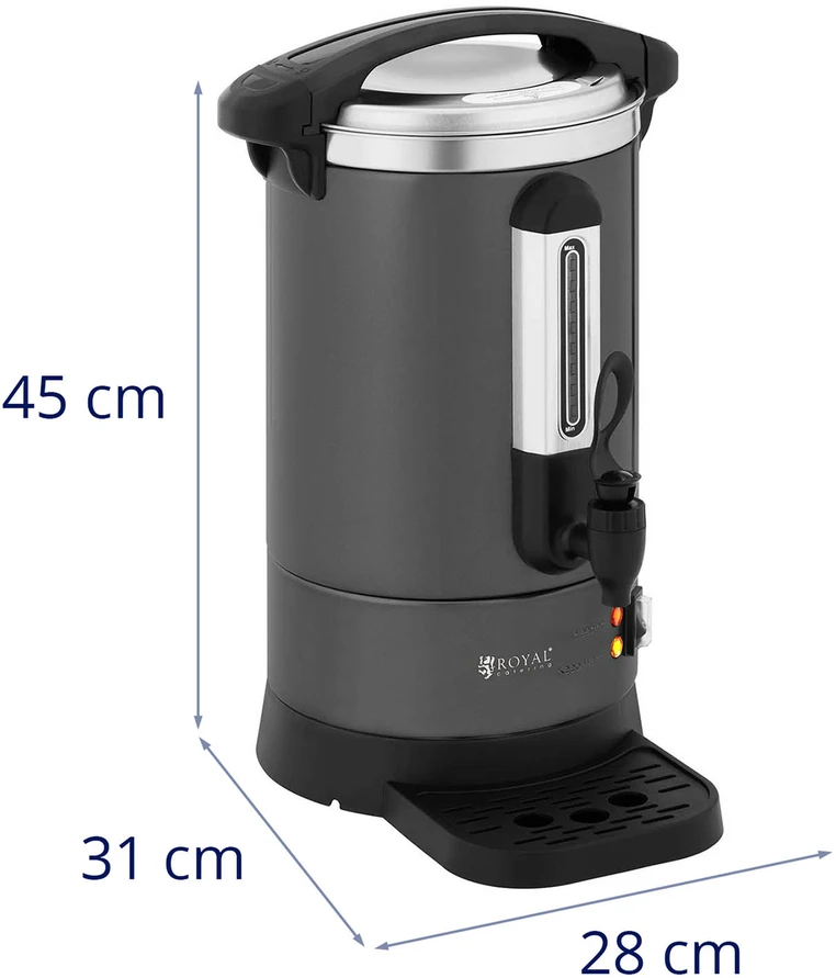 Virimo aparatas Pilkas kavos ir arbatos virimo aparatas su kraneliu ir padėklu 6 l 950 W juodas