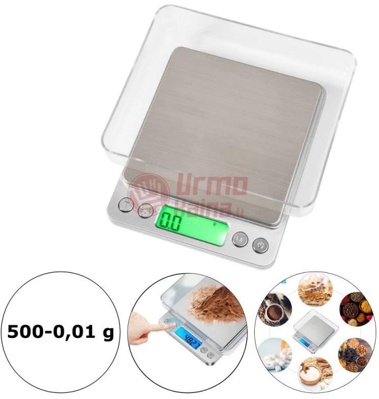 Virtuvinės svarstyklės Graminės juvelyrinės svarstyklės 5202 500-001g