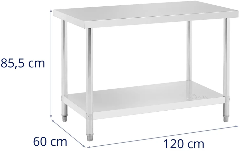 Virtuvinis darbo stalas 120x60 cm nerūdijantis plienas