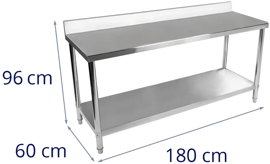 Virtuvinis darbo stalas Royal Catering RCAT-180/60-S, sidabrinis