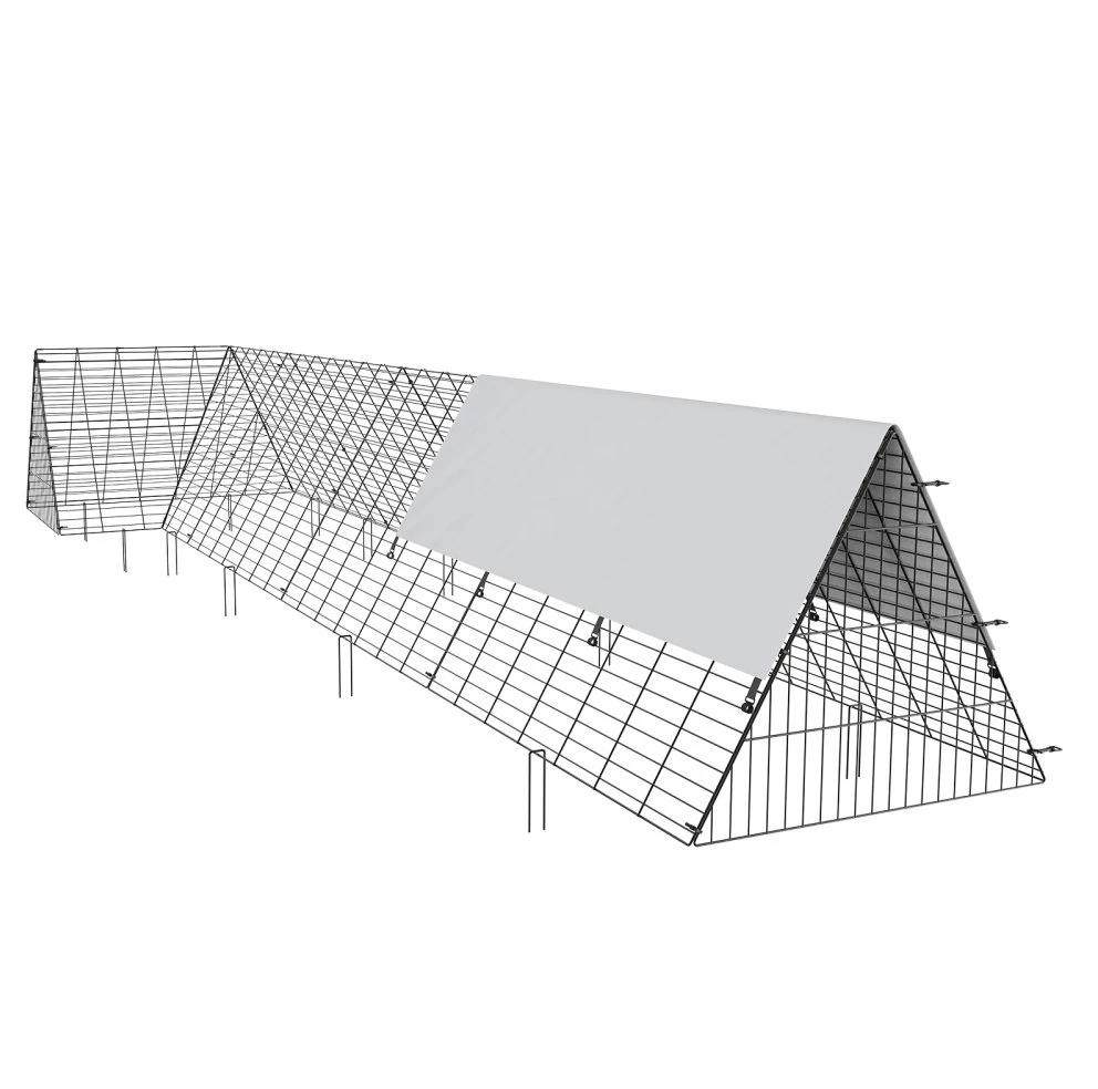 Vištidės tunelinis aptvaras 400x100x615 cm su kampiniais rėmais