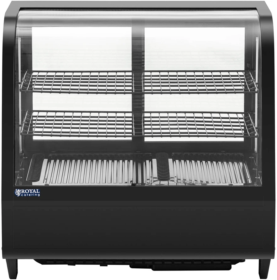 Vitrininis šaldytuvas Šaldymo vitrina su 3 lygiais, 100 l, juoda/stiklinė