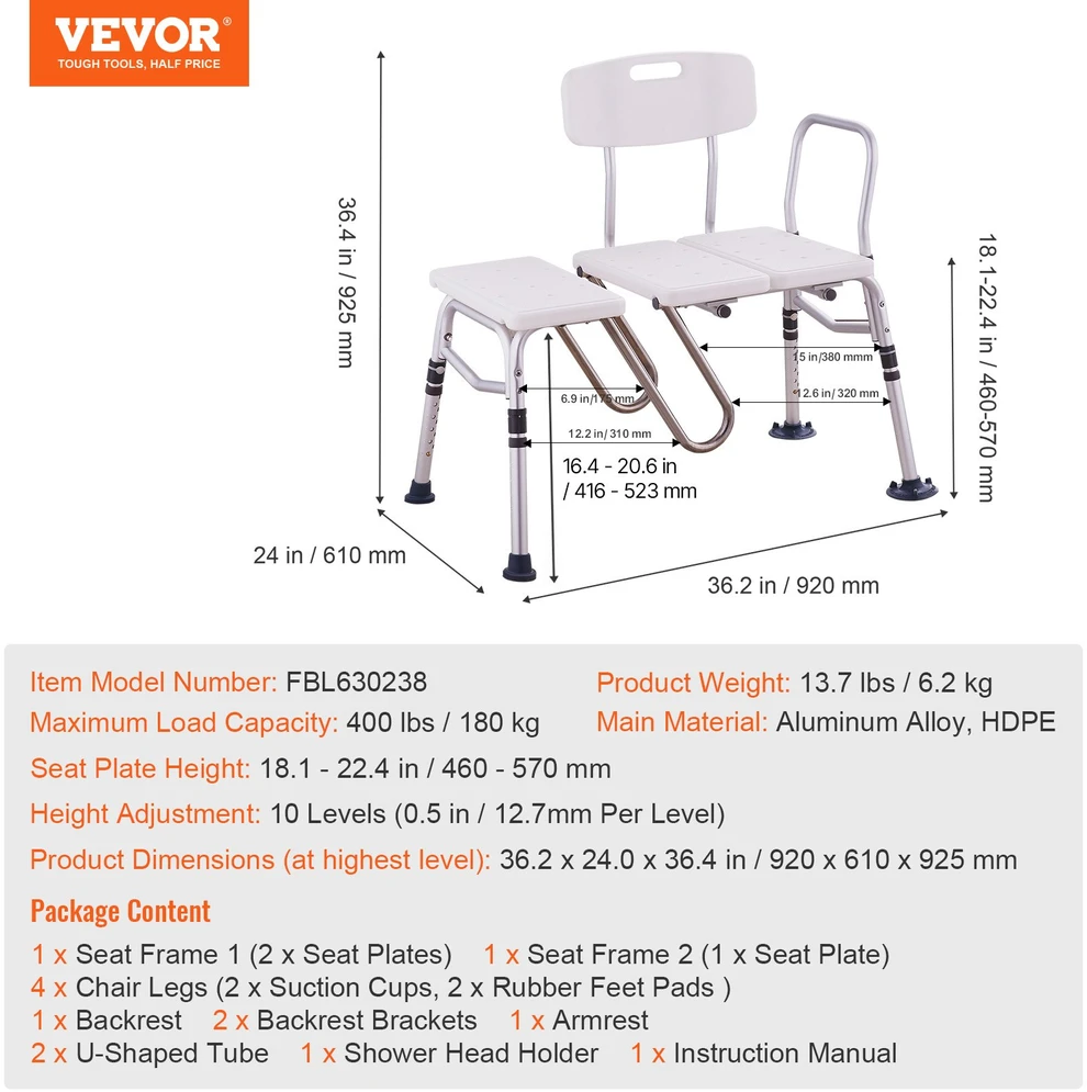 Vonios perkėlimo suoliukas. reguliuojamas. 920 x 610 x 925 mm. apkrova 180 kg
