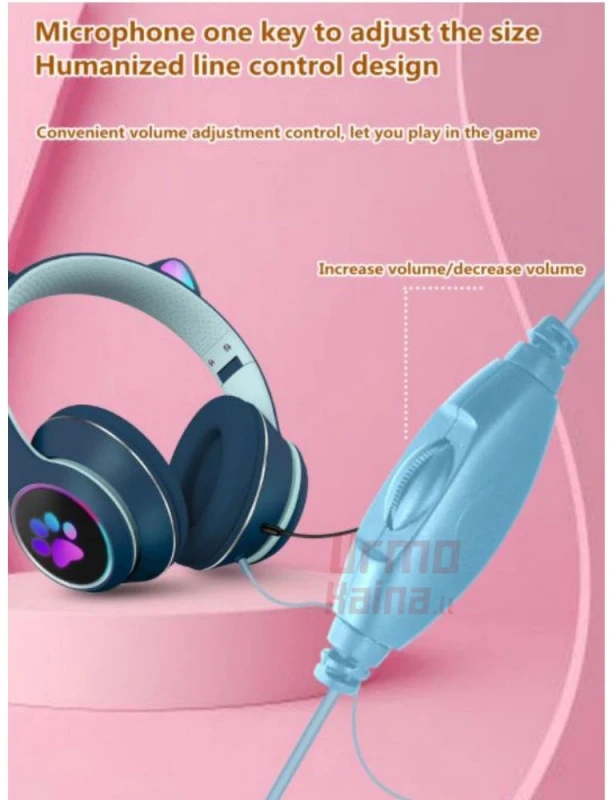 Žaidimų ausinės Cat Ears RGB A2