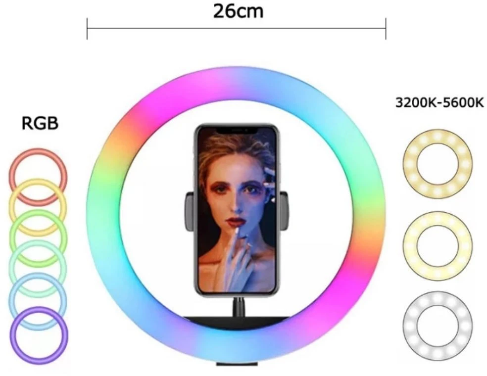 Žiedinė LED lempa BERIMAX W2Y-3QKKI 45 W RGB 26 cm 17 režimų
