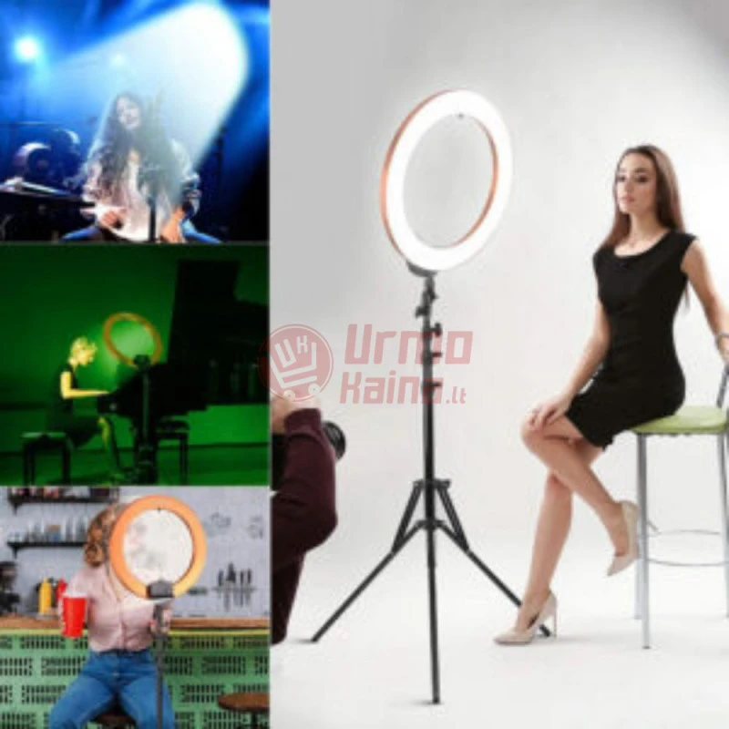 Žiedinė LED lempa LS25 su trikoju stovu PT