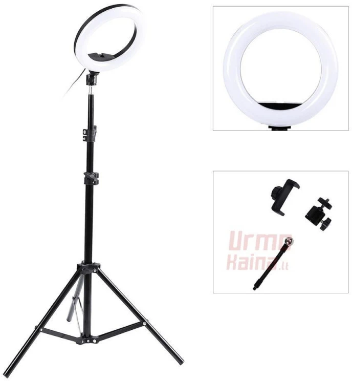 Žiedinė LED lempa LS26 su trikoju stovu PT