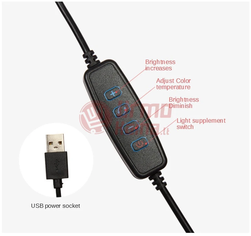 Žiedinė LED lempa LS30 V2 60 W su trikoju stovu PT