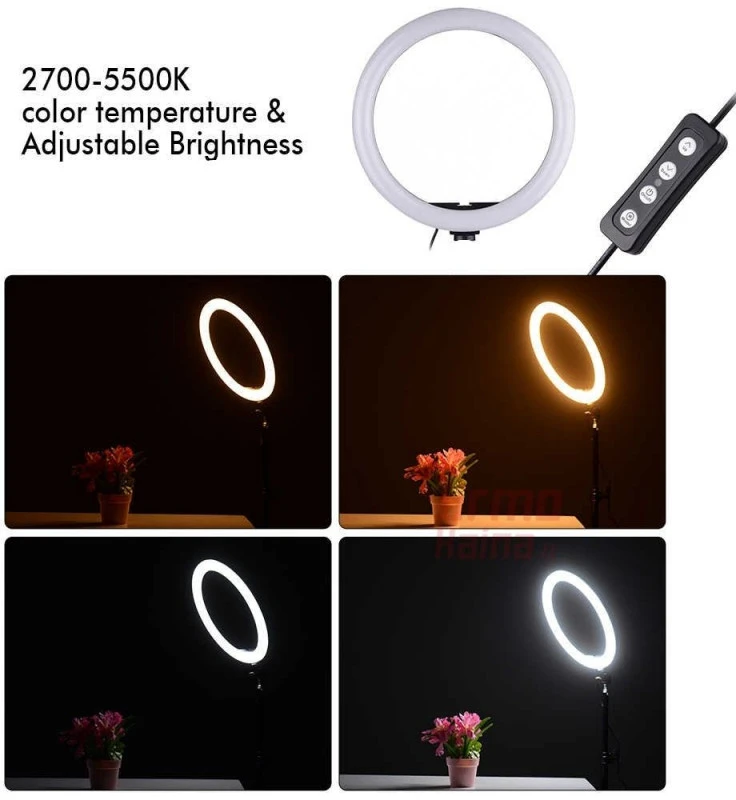 Žiedinė LED lempa LS30 V2 60 W su trikoju stovu PT