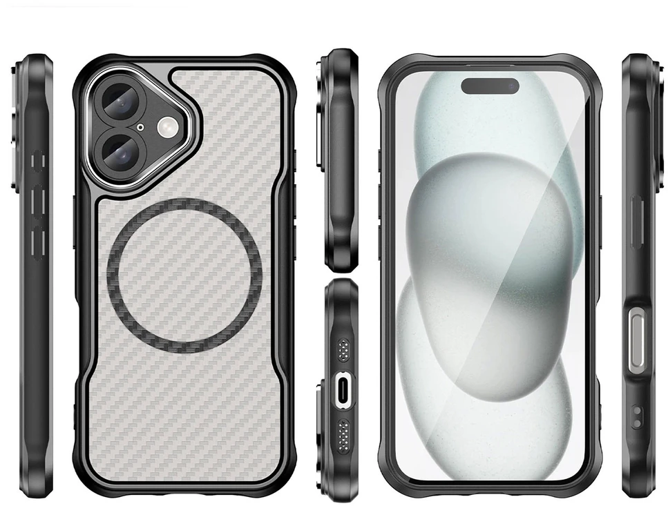 Dėklas iPhone 18 // iPhone 17 - Skaidrus-Juodas