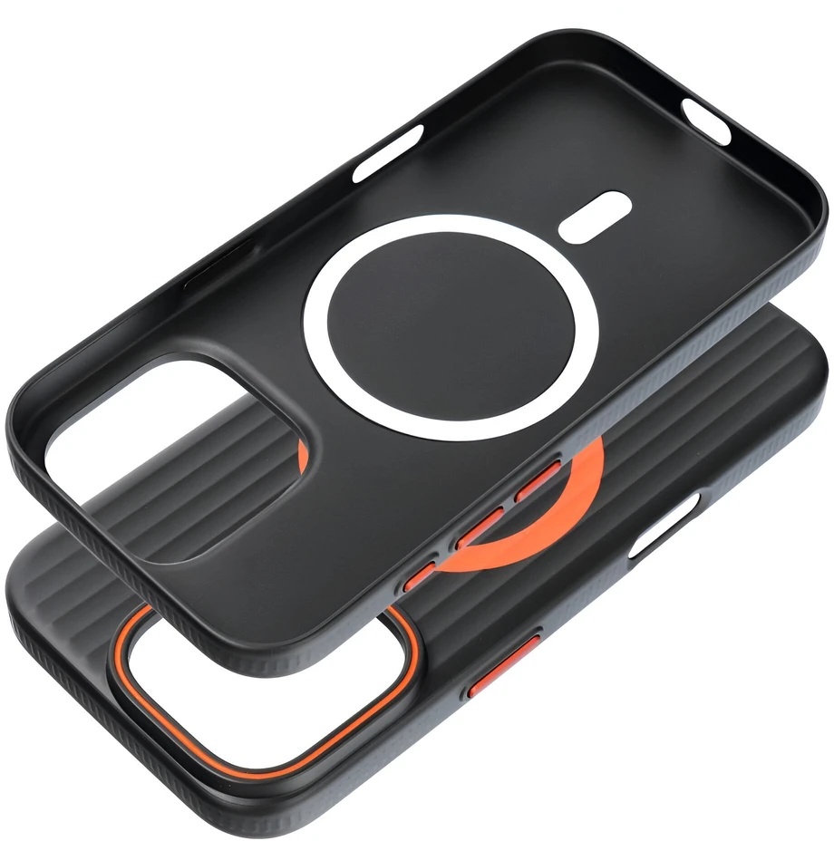 Dėklas iPhone 18 Pro Max // iPhone 17 Pro Max - Juodas-Oranžinė