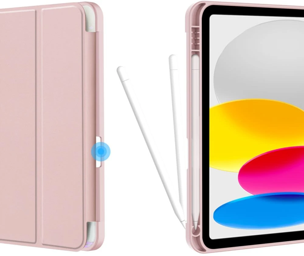 Dėklas knygutė iPad 11 - 2025 11", iPad 10 - 2022 10.9" - Šviesiai rožinis-Marmuras