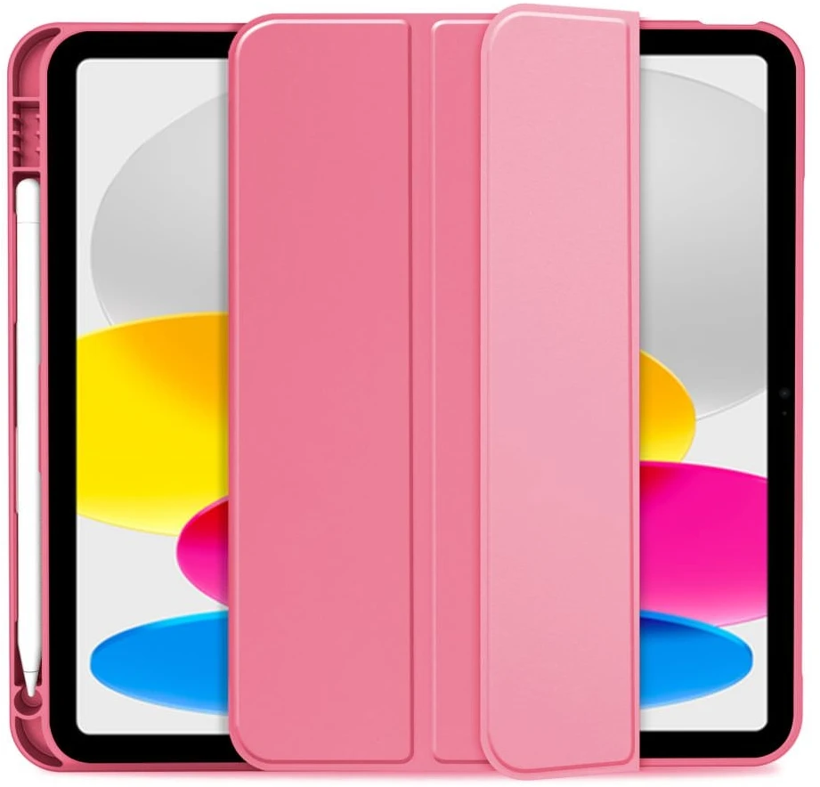 Dėklas knygutė iPad 11 - 2025 11", iPad 10 - 2022 10.9" - Ryškiai rožinis