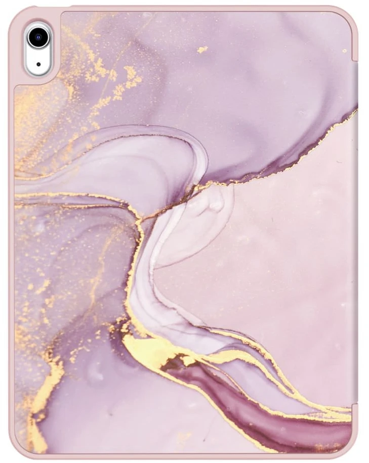 Dėklas knygutė iPad 11 - 2025 11", iPad 10 - 2022 10.9" - Šviesiai rožinis-Marmuras