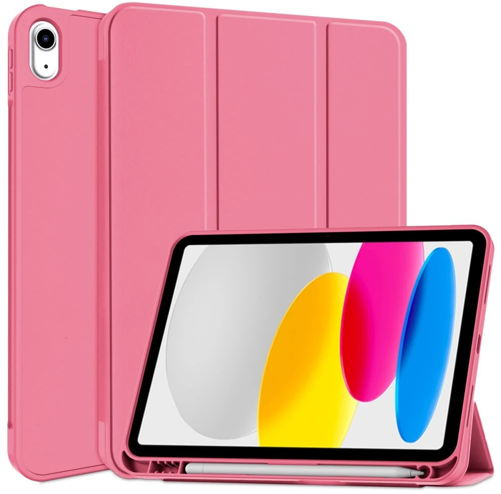 Dėklas knygutė iPad 11 - 2025 11", iPad 10 - 2022 10.9" - Ryškiai rožinis