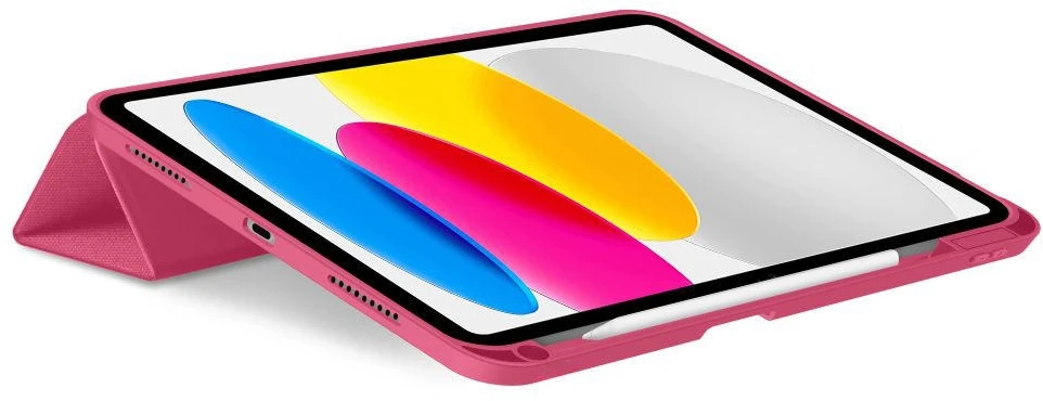 Dėklas knygutė iPad 11 - 2025 11", iPad 10 - 2022 10.9" - Ryškiai rožinis