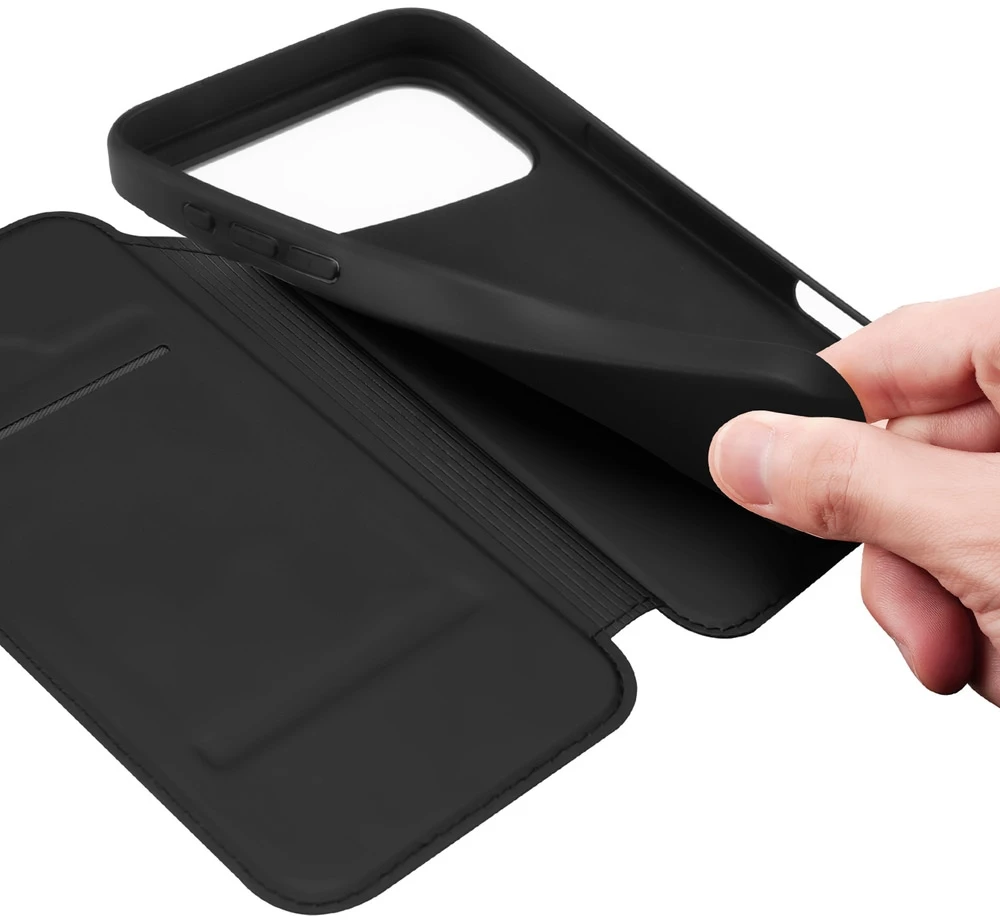 Dėklas knygutė iPhone 18 Pro // iPhone 17 Pro - Juodas