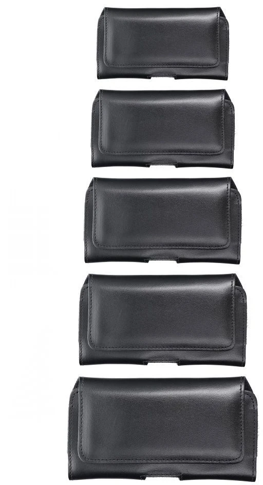 Dėklas prie diržo, Odinis dėklas 3XL (viduje apie: CAT S53, iki 9x17x1.5 cm) - Juodas
