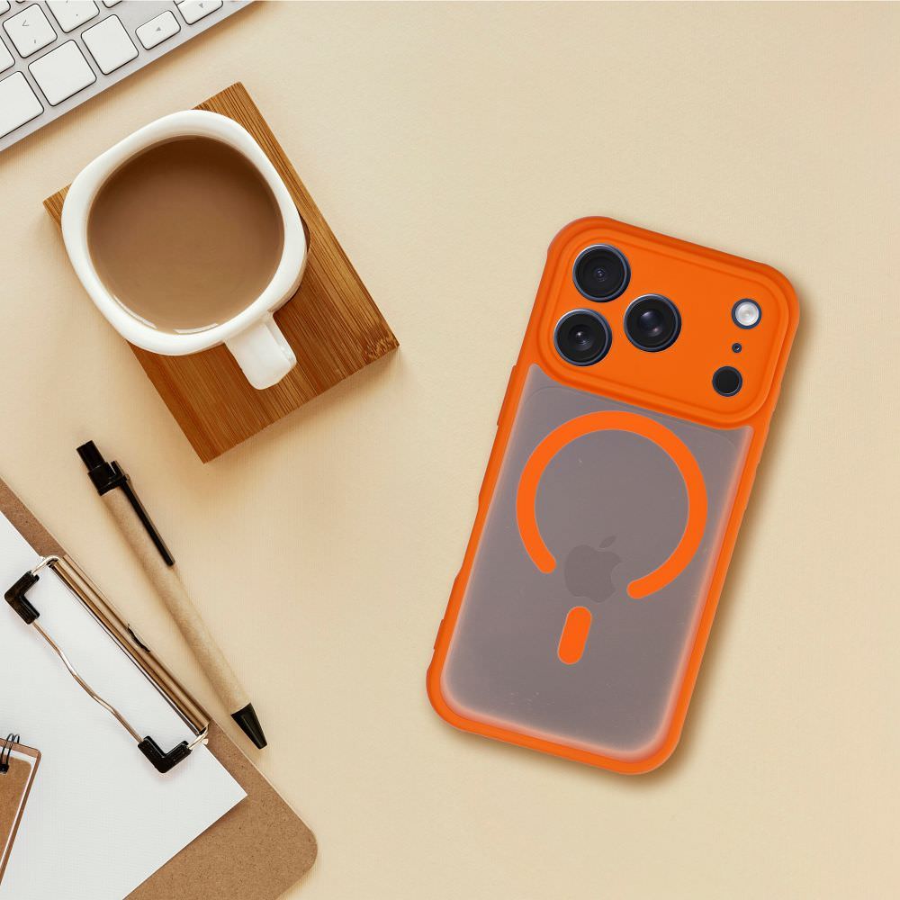 Dėklas iPhone 14 Pro - Oranžinė-Skaidrus aprašymas - Prekės nuotrauka