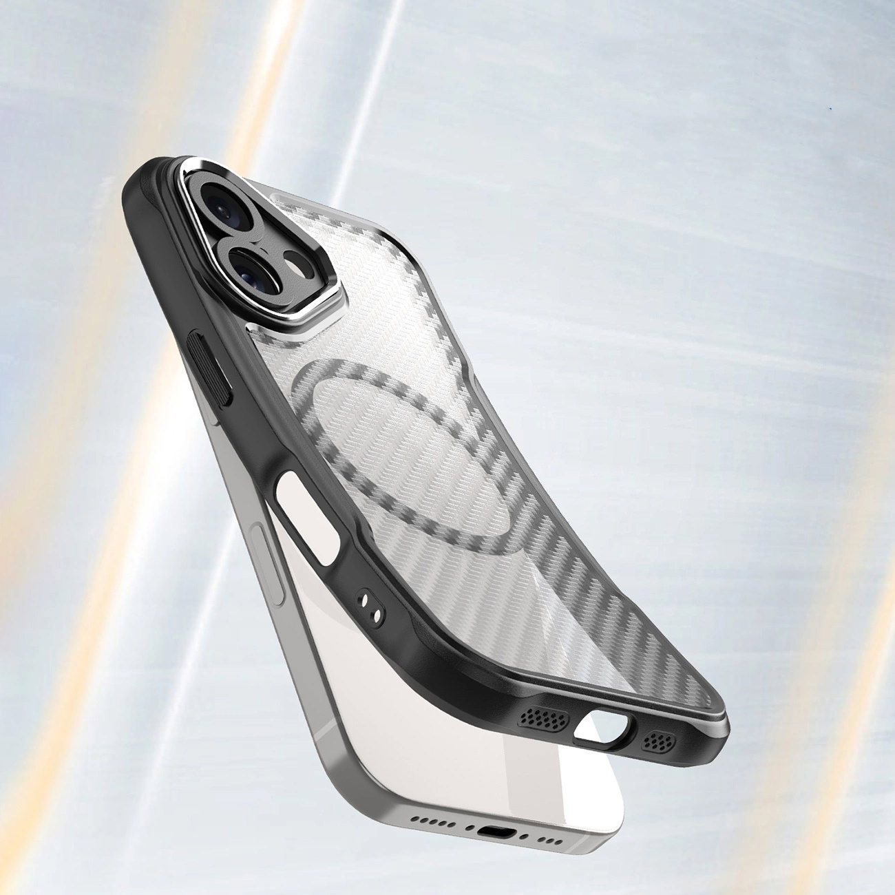 Dėklas iPhone 18 // iPhone 17 - Skaidrus-Juodas aprašymas - Prekės nuotrauka