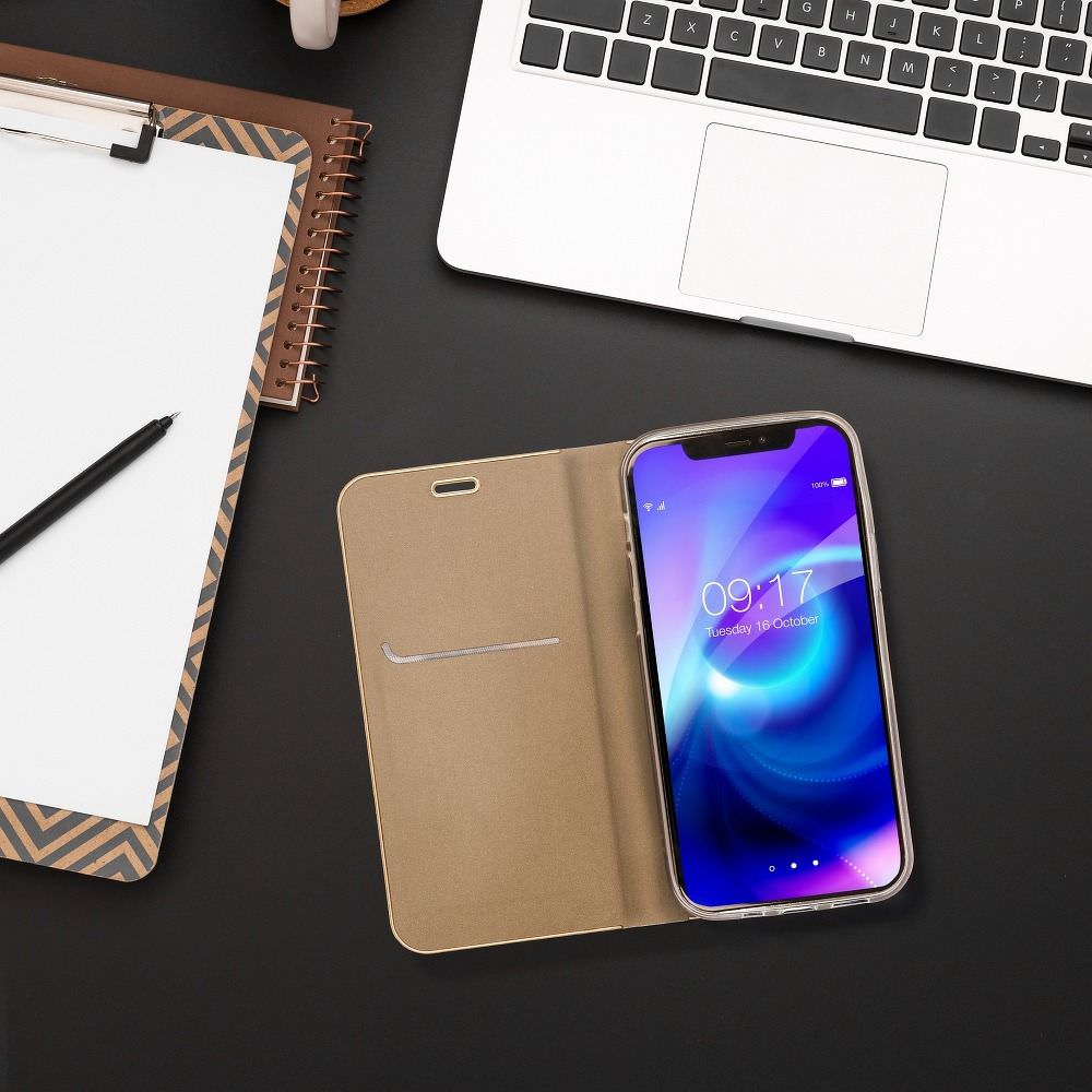 Dėklas knygutė iPhone 18 // iPhone 17 - Auksinis aprašymas - Prekės nuotrauka