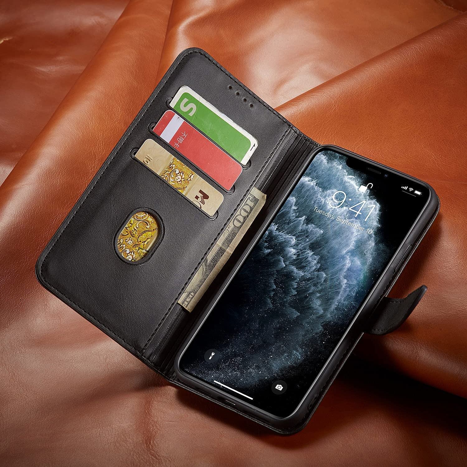 Dėklas knygutė skirtas iPhone 14 Pro - Juodas aprašymas - Prekės nuotrauka