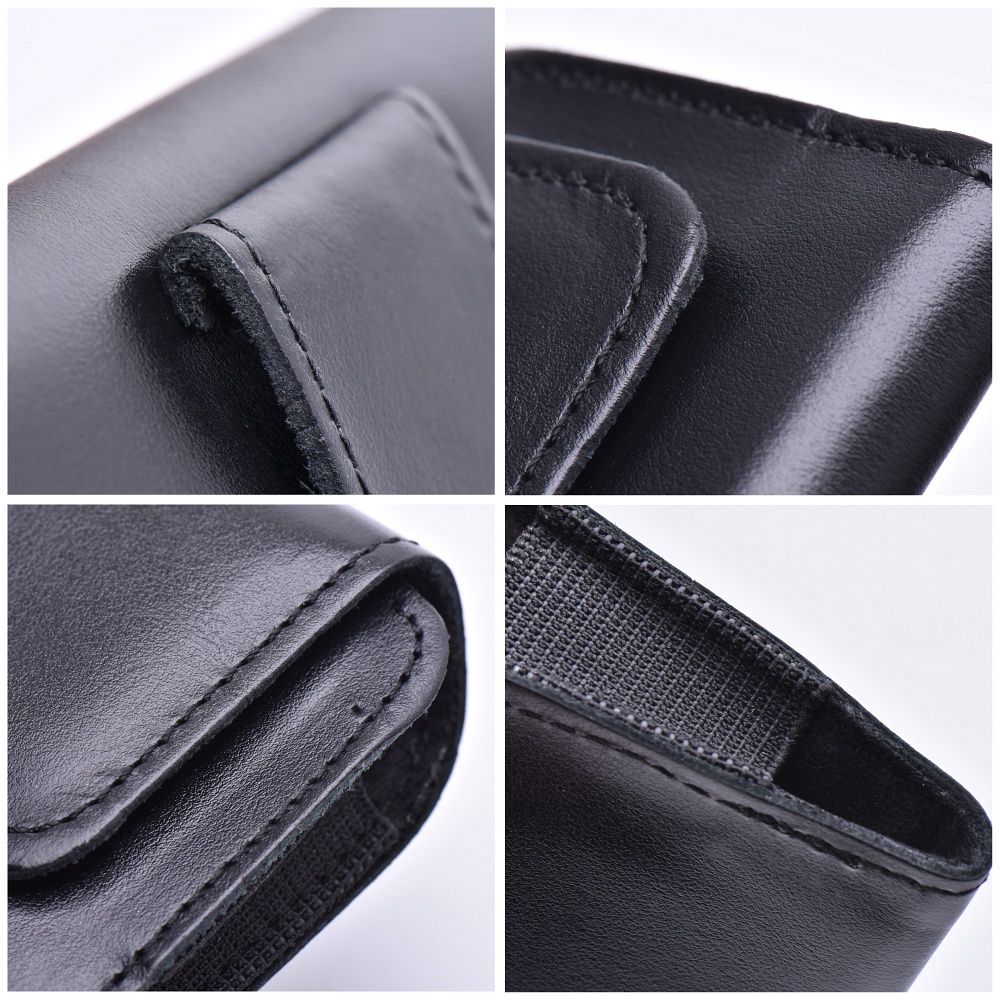 Dėklas prie diržo, Odinis dėklas 3XL (viduje apie: CAT S53, iki 9x17x1.5 cm) - Juodas aprašymas - Prekės nuotrauka