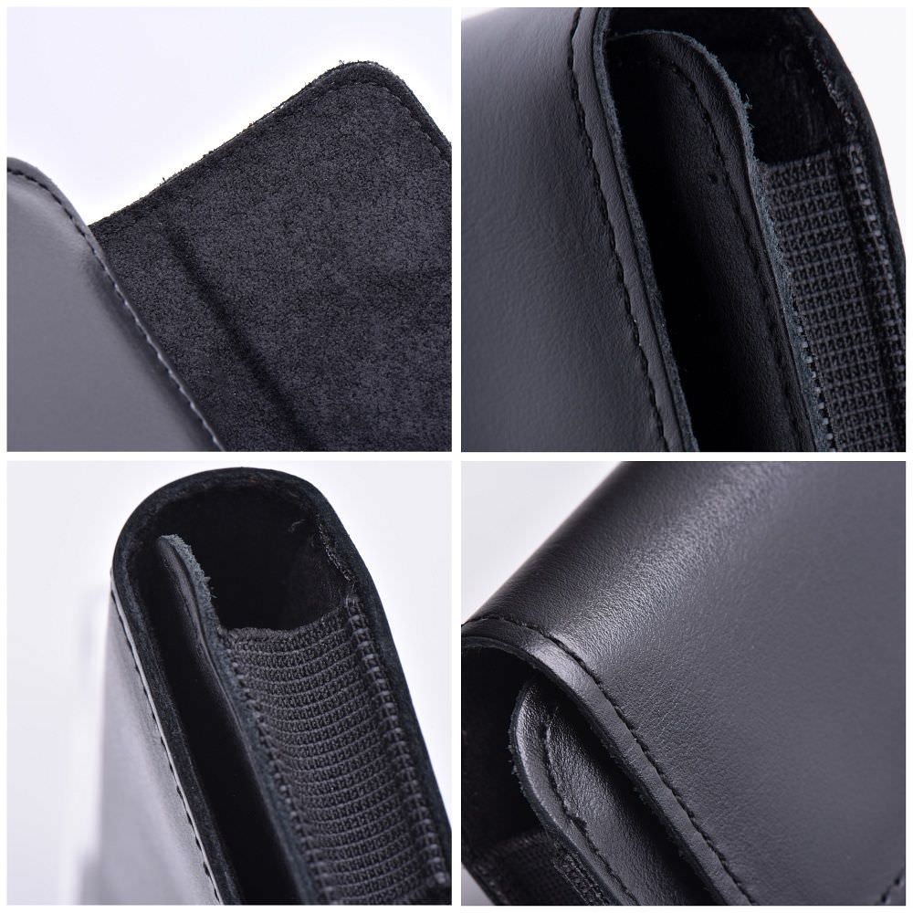 Dėklas prie diržo, Odinis dėklas 3XL (viduje apie: CAT S53, iki 9x17x1.5 cm) - Juodas aprašymas - Prekės nuotrauka