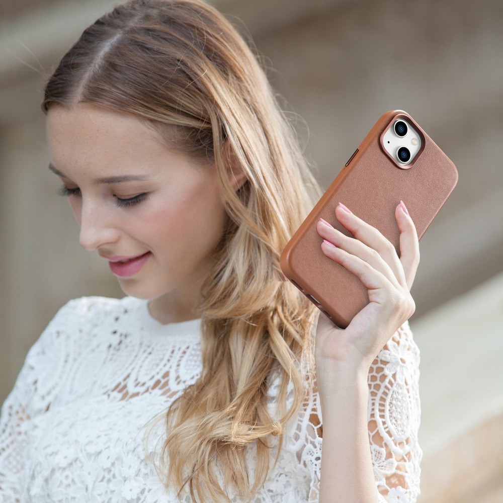 Odinis dėklas iPhone 14 - Ruda aprašymas - Prekės nuotrauka