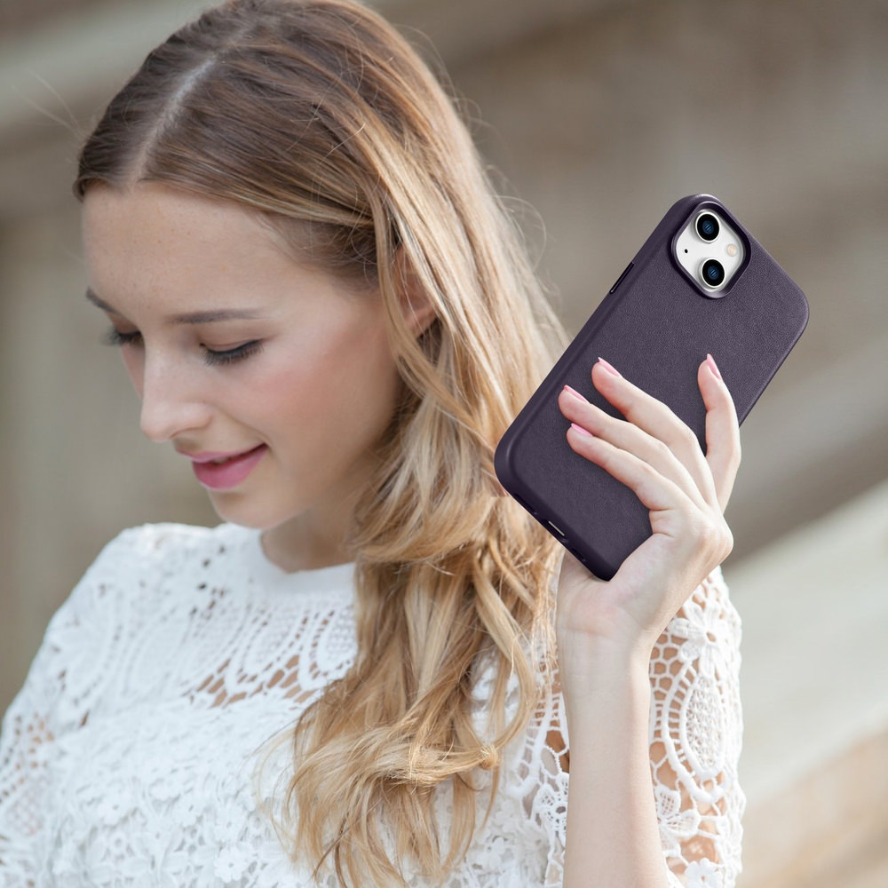 Odinis dėklas iPhone 14 - Tamsiai violetinė aprašymas - Prekės nuotrauka