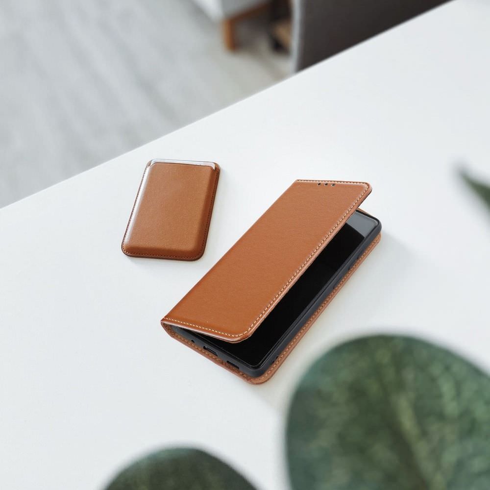 Odinis dėklas knygutė iPhone 18 // iPhone 17 - Ruda aprašymas - Prekės nuotrauka