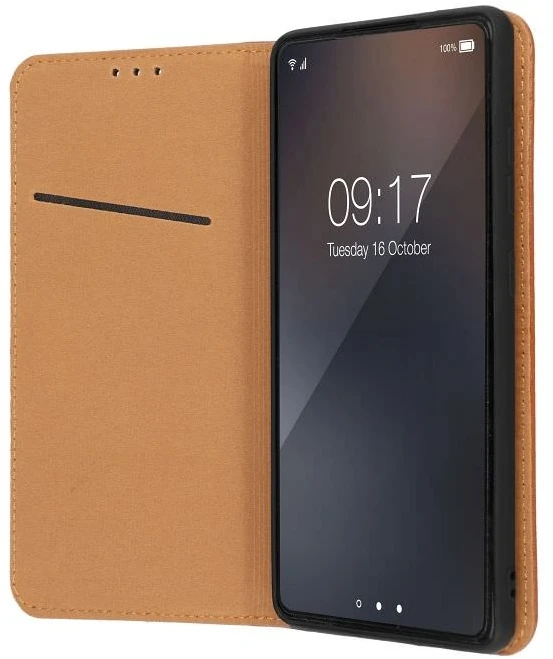 Odinis dėklas knygutė iPhone 18 // iPhone 17 - Ruda