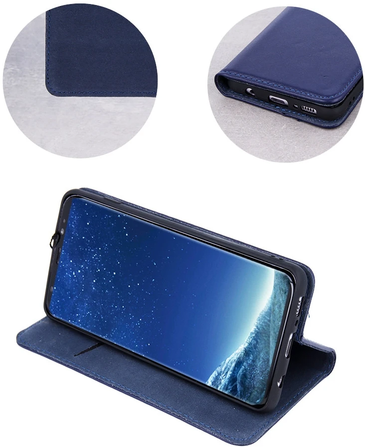 Odinis dėklas knygutė iPhone 18 // iPhone 17 - Tamsiai mėlynas