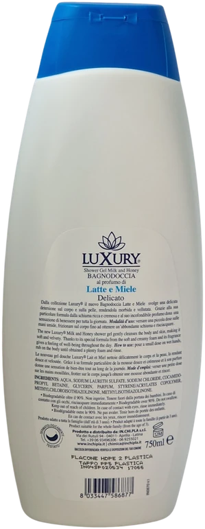 Dušo želė Luxury pienas ir medus,750ml.