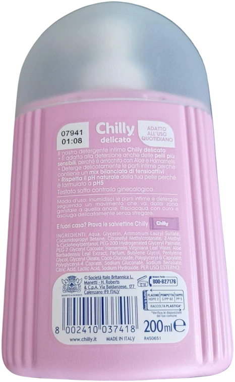 Intymios higienos prausiklis-gelis Chilly delicato, 200ml.