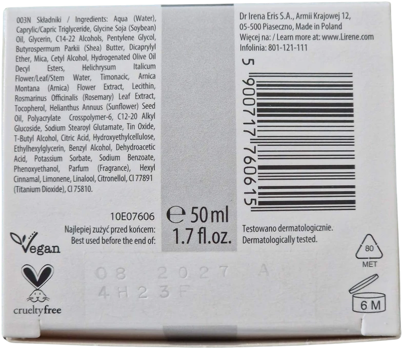 Kremas jautriai, raustančiai odai Lirene Cera Naczynkowa, 50 ml